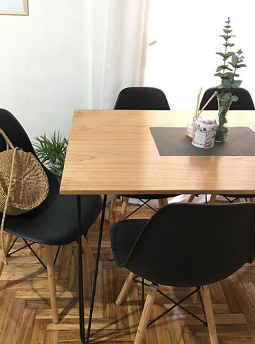 Imagen 3 de 6 de Mesa Comedor Hairpin Legs - Industrial - Moderna - 120 X 80