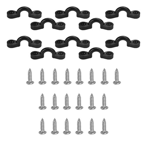 10 Piezas Kayak Pad Eye Fittings Nylon Bungee Deck Loops Tie