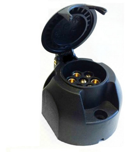 Conector Enchufe Para Trailer 7puntos Conectores Cobre Negro
