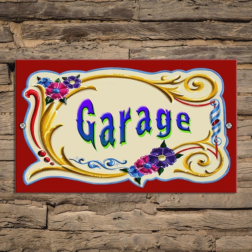 Cuadros Retro Vintage Filete Garage- 25 X 15 Cm