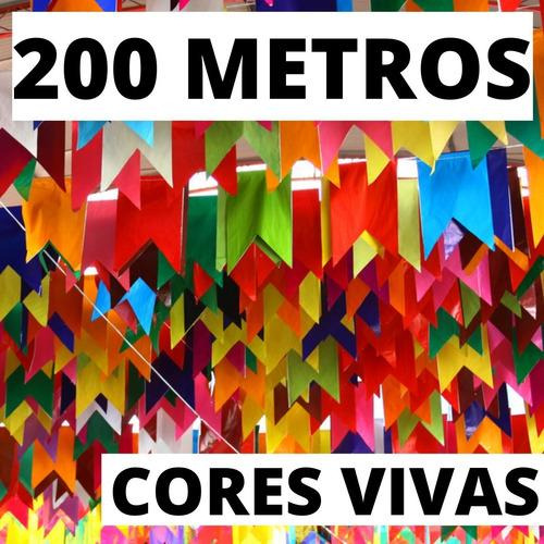  200 Metros Bandeirinha  Em Papel Seda Bandeira Festa Junina