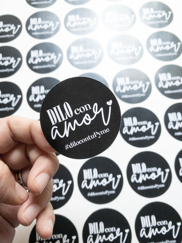 Etiquetas Calcomanías Vinil Personalizadas 4cm 150pz Circulo Blanco A Elegir