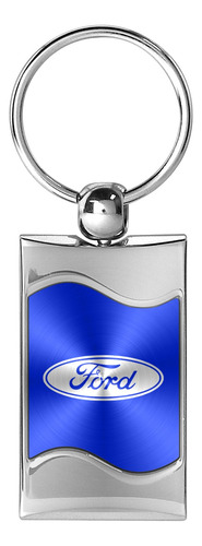 Ford Logotipo Azul Hilado Metal Pulido Clave Cadena