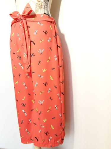 Imagen 10 de 10 de Pantalón Italiano Estilo Palazzo Con Libélulas, Talla S