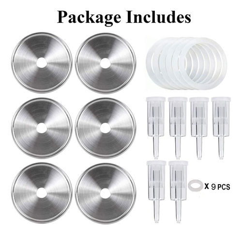 Kit De Fermentación Para Frascos, 6 Tapas Inox Y Accesorios
