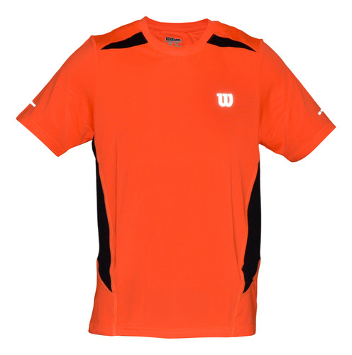 Playera Deportiva Wilson Original Naranja Caballero Stretch
