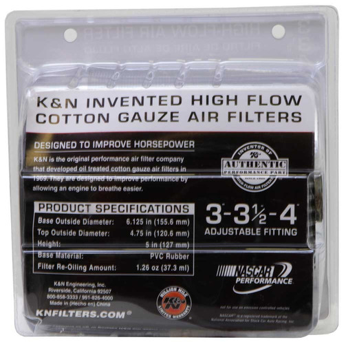 Filtro De Ar Conico Invertido K&n Rg-1001wt Branco
