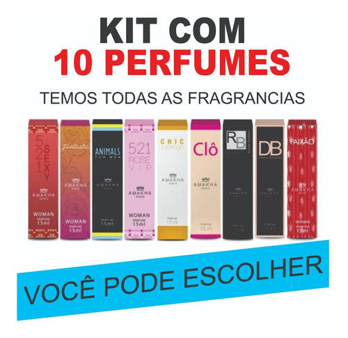 Kit Com 10 Perfumes Amakha Paris Original  Promoção 