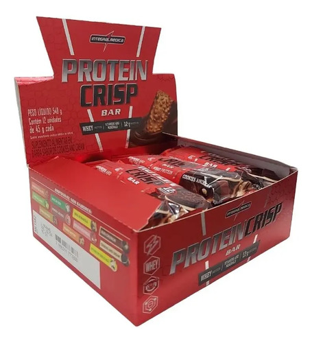 Crisp Bar Caixa 12 Und (540g) Integralmédica Sabor Trufa De Avelã