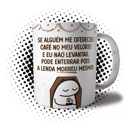 Caneca Flork Meme Com Café, Sem Café