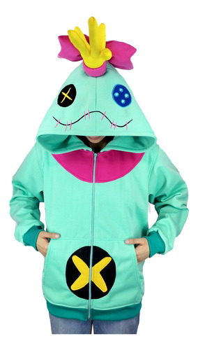 Sudadera Trapos Lilo Y Stitch Cosplay Bordada Y Afelpada