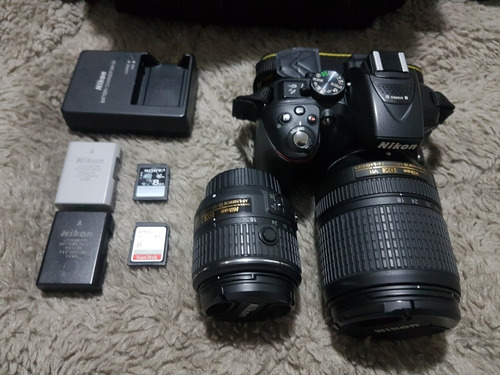 Nikon Dslr D5300 18-55mm + 18-140mm + Sd + 2 Baterias + Case