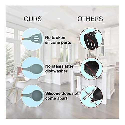 Conjunto De Utensílios De Cozinha De Silicone Com 11 Peças