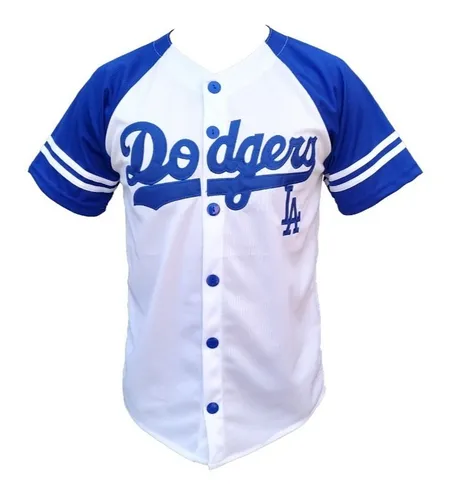 Jersey Playera De Beisbol Dodgers Blanca Bordada