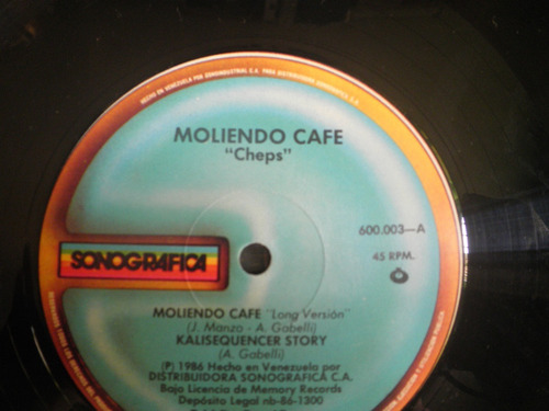 Disco Remix En Vinyl 12'' De Cheaps - Moliendo Cafe (1986)