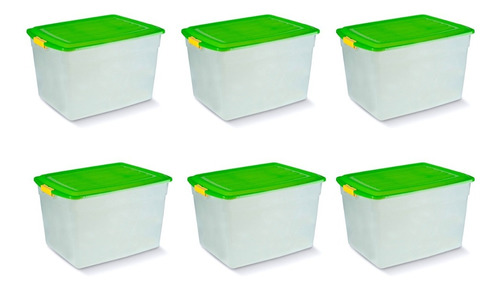 Caja Organizadora 34 Lts Apilable Plastica X6 - Colombraro