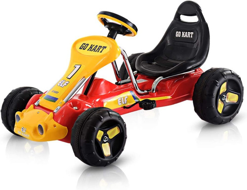 Costzon Go Kart Red Pedales Carro Montable Niños