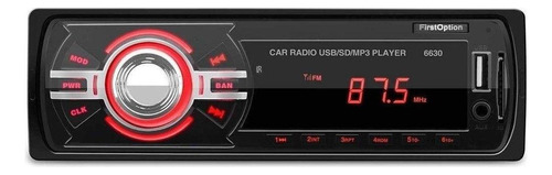 Som automotivo First Option 6630 com USB e leitor de cartão SD