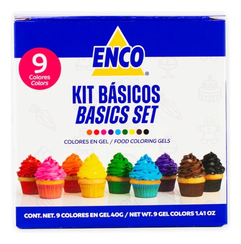 Kit De 9 Colores Básicos En Gel Enco 40gr