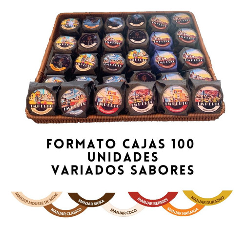 Caja Alfajores Artesanales Premium Doble Relleno 100unidades