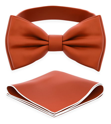 Adam Young Mens Tiger Carrot Bow Tie With Handkerchief Pre-.