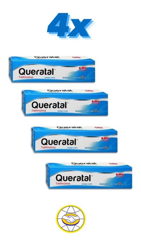 Queratal (4 Piezas) Crema 0.05% Tetrinoina-20g Acné 