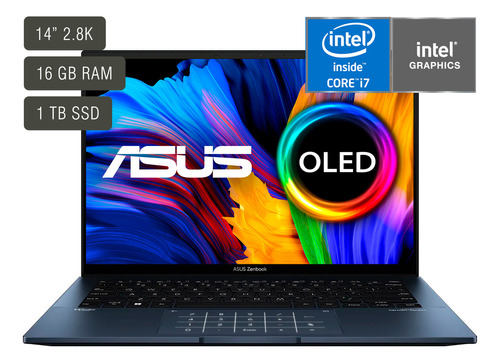 Notebook Asus Zenbook Oled 14' 2.8k I7 Gen. 13 16gb Ddr5 1tb