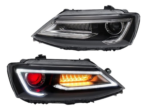 Faros Led Delantero Volkswagen Jetta 2011+ Con Lupa