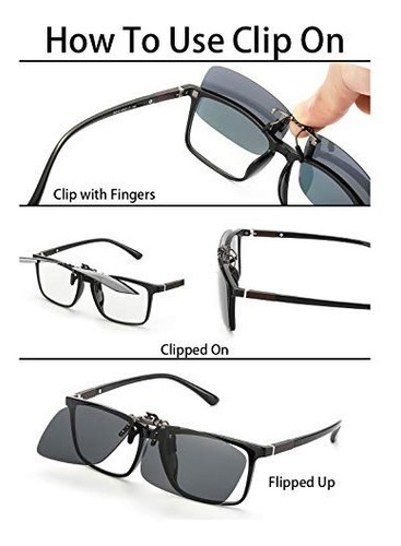 Imagen 2 de 6 de Gafas De Sol Con Clip Para Anteojos Graduados