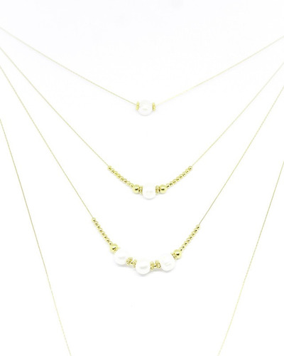 Imagen 2 de 2 de Collar Chapa De Oro Cuatro Hilos