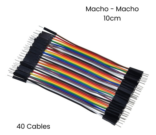 Cable Dupont Macho-macho 10 Cm 40 Cables Protoboard Arduino