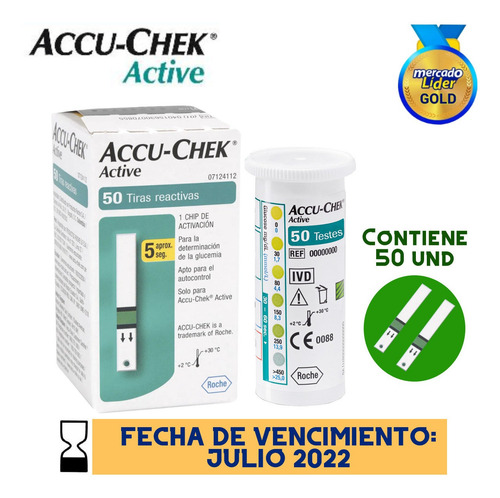 Imagen 3 de 6 de Tiras Reactivas Accuchek Active + 100 Lancetas Envio Rapido
