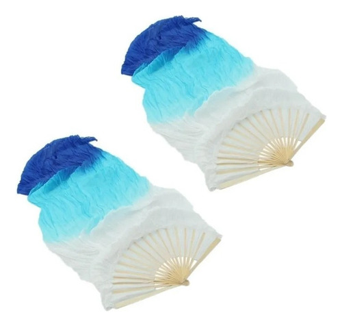 1.8m Long Belly Dancing Bamboo Fan Veil 2pc,gradient 1