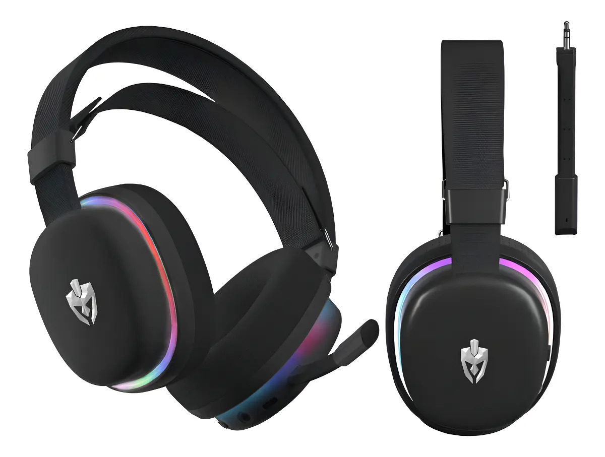 Fone Kon Headset Bluetooth Eg350 Evolut Rgb Recarregável Cor Preto
