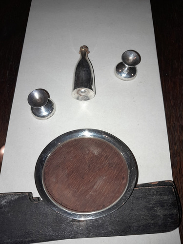 Miniatura Bandeja, Botella 2 Copas Plata Esterlina Inglesa (Usado)