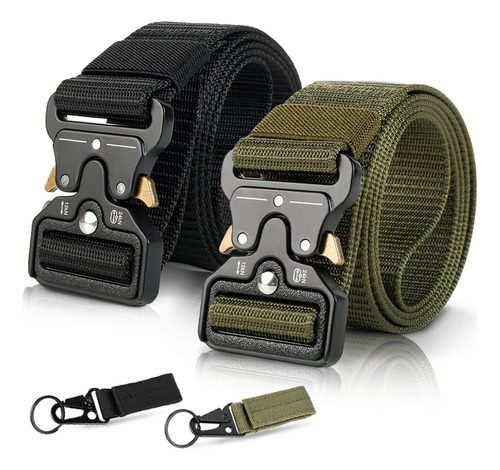 Cinturón Militar Táctico De 125 Cm Con Llavero Unisex, 2 Pcs