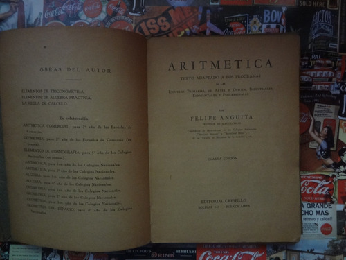 Aritmetica De Felipe Anguita - Circa 1930