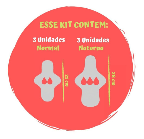 Absorvente Ecológico Impermeável Kit Super Absorção 6 Un