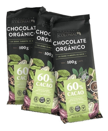 Chocolate Orgánico 60% - Colonial - 100g