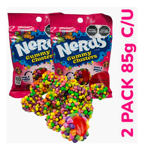 Nerds Gummy Clusters Rainbow (2 Piezas De 85g C/u)