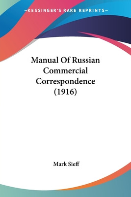 Libro Manual Of Russian Commercial Correspondence (1916) ...