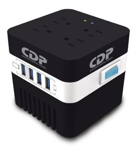 Estabilizador Cdp Ru-avr604i 600va / 300w, 4 Salidas, 4 Usb