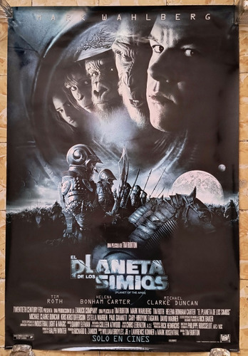 Póster Original Cine Planeta De Los Simios Tim Burton 