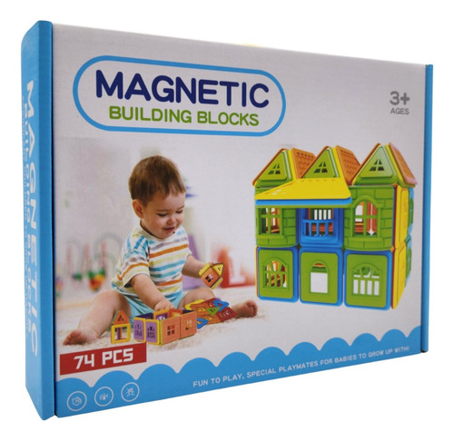 Set De Construccion Magnetico Piezas Magneticas 74 Piezas