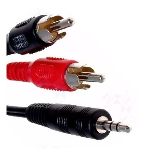 Cable Audio Adaptador De 2 Rca Macho A Un Spika Macho De 3 M