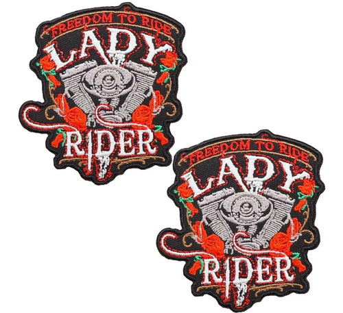 Bordado Parche Lady Ryder, Mxrlr-002, 2 Parches, Motorcyclel