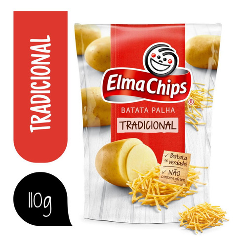 Batata Palha Tradicional Sachê 110g Elma Chips