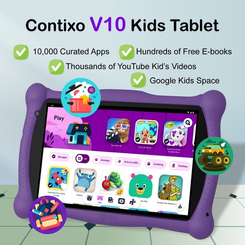 Tablet 7 Contixo V10 De 32 Gb Con Wi-fi Android 12 Kids
