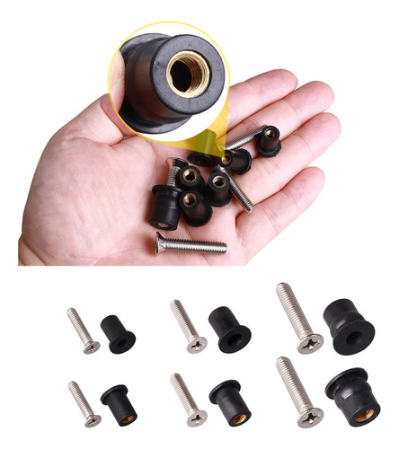 36 Pares De Tuercas De Neopreno M4/m5/m6 Con Acero Inoxidabl
