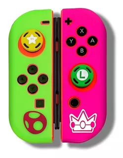 Funda Para Joy Cons Y 2 Grips Nintendo Switch Luigi Estrella